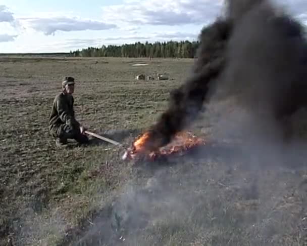 Brand en branden — Stockvideo