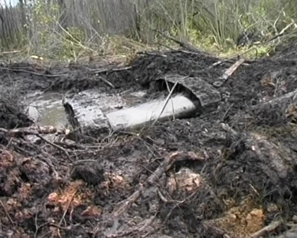 T-34 tanque retirado do pântano — Vídeo de Stock