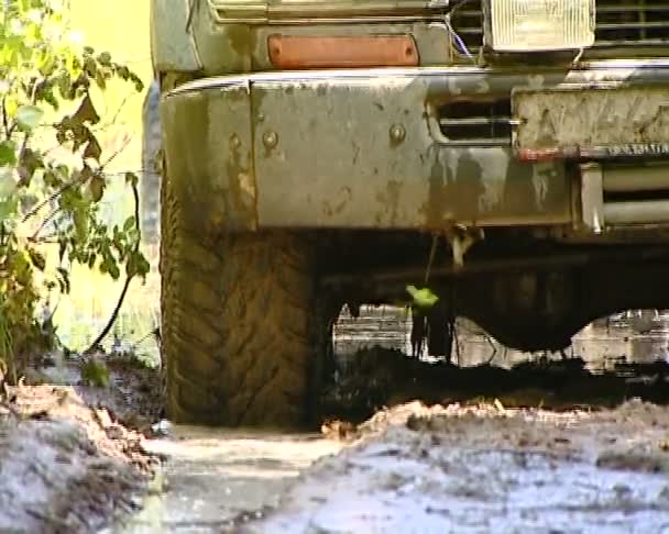 Carrera en un jeep — Vídeos de Stock