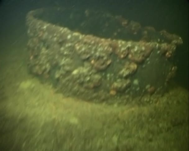 Zatopiony statek pod wodą — Wideo stockowe