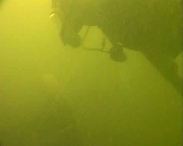 ラドガ湖に沈没した車 — ストック動画