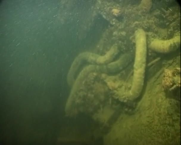 Avión hundido bajo el agua — Vídeo de stock