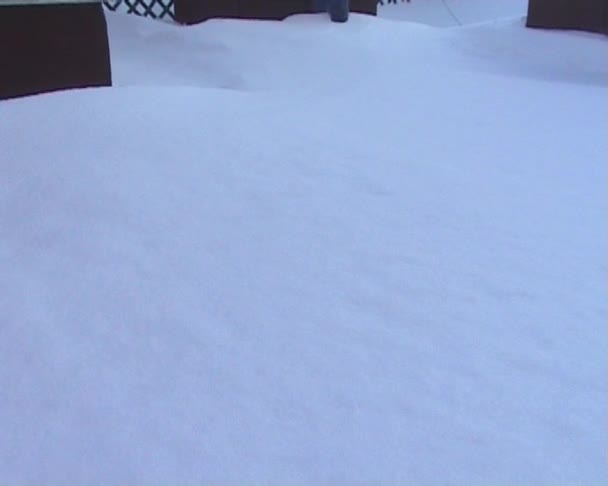 在雪上的步骤 — 图库视频影像