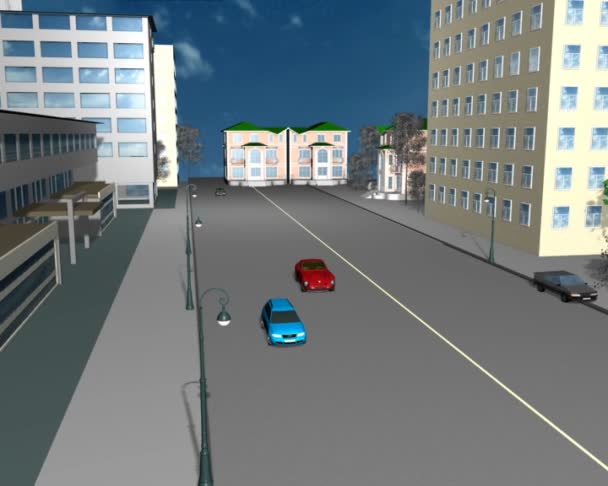 Situasi jalan 3D — Stok Video