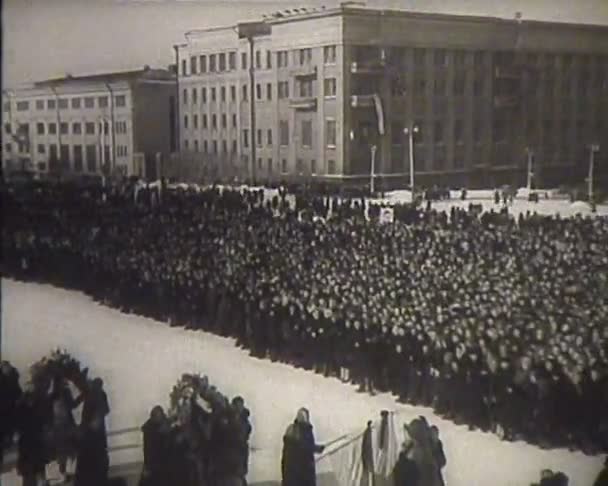 Stalins Beerdigung in der Sowjetunion. Wochenschau — Stockvideo