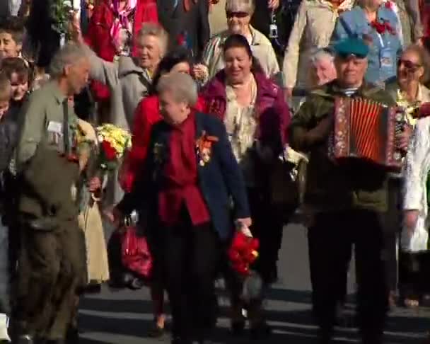 Parade on victory Day — Stock Video