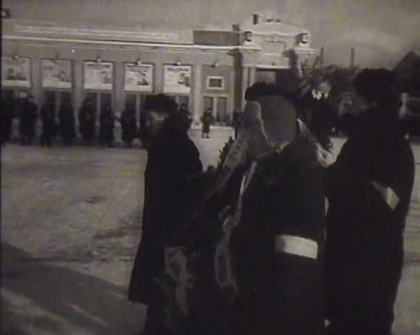 O funeral de Estaline na URSS. Newsreel — Vídeo de Stock