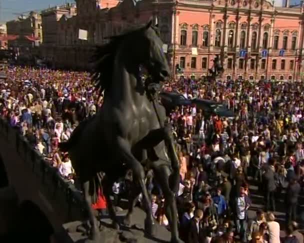 Desfile no dia da vitória — Vídeo de Stock