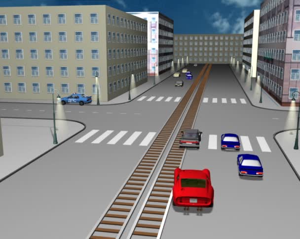 Road situationen 3d — Stockvideo