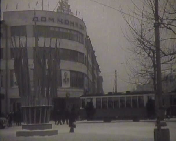 Newsreel, o da URSS, a cidade . — Vídeo de Stock