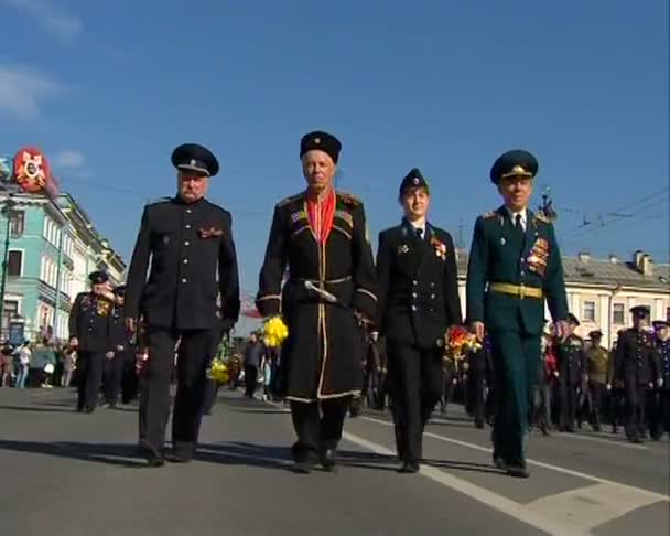 Parade på seiersdagen – stockvideo