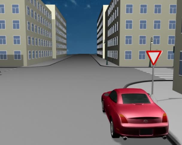 Weg situatie 3d — Stockvideo