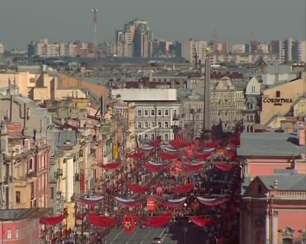 Парад в День Победы — стоковое видео