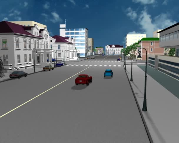 Road situationen 3d — Stockvideo