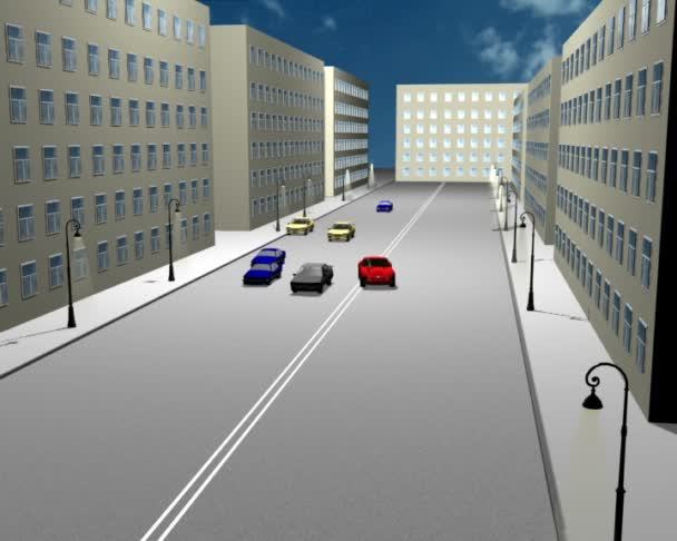 Situação rodoviária 3D — Vídeo de Stock