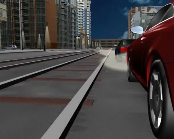 Road situationen 3d — Stockvideo