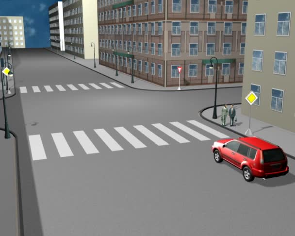 Road situationen 3d — Stockvideo