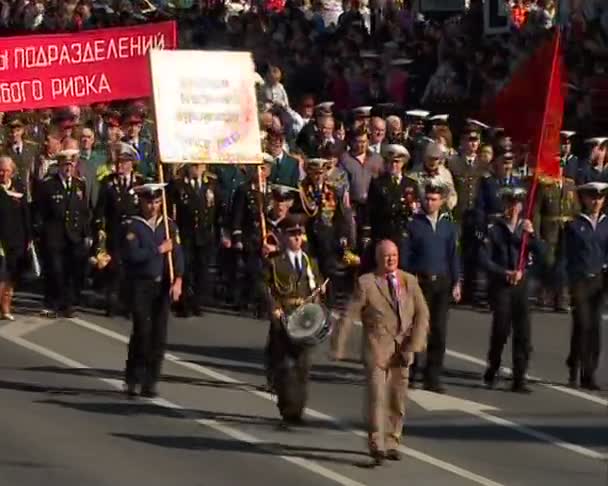 Parade on victory Day — Stock Video