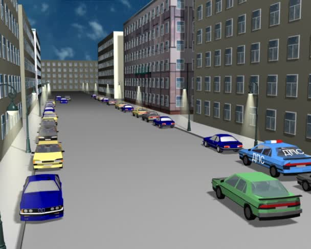 Road situation 3D — Stock Video