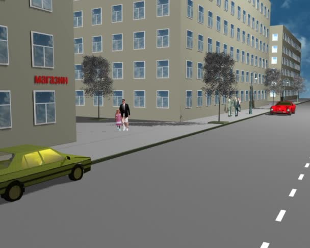 Road situationen 3d — Stockvideo