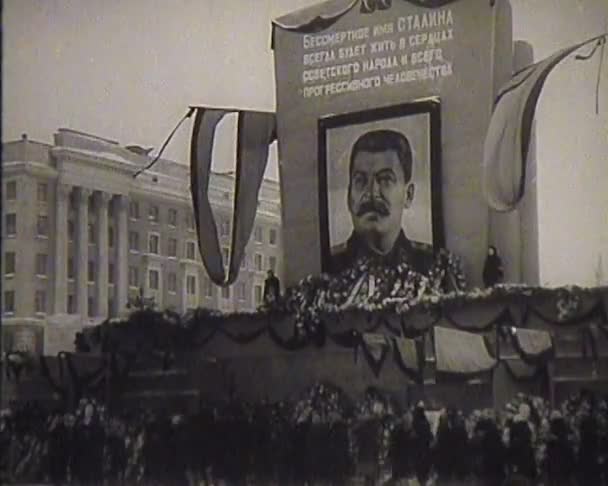 O funeral de Estaline na URSS. Newsreel — Vídeo de Stock