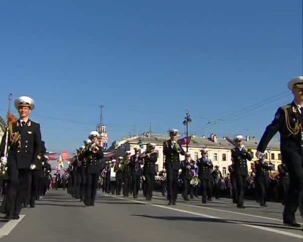 Parade am Siegestag — Stockvideo