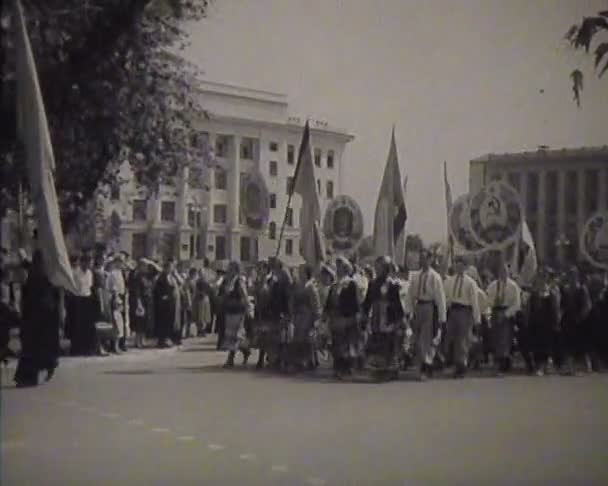 Newsreel, una cronaca dell'URSS. Manifestazione e sfilata — Video Stock