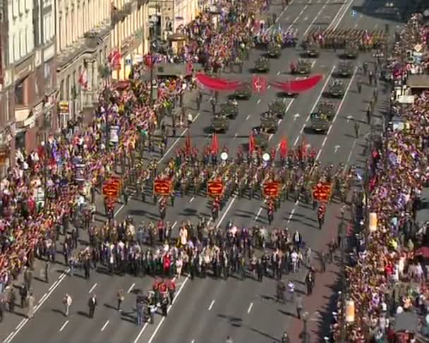 Desfile en el Día de la Victoria — Vídeos de Stock