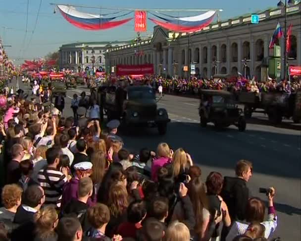 Desfile no dia da vitória — Vídeo de Stock