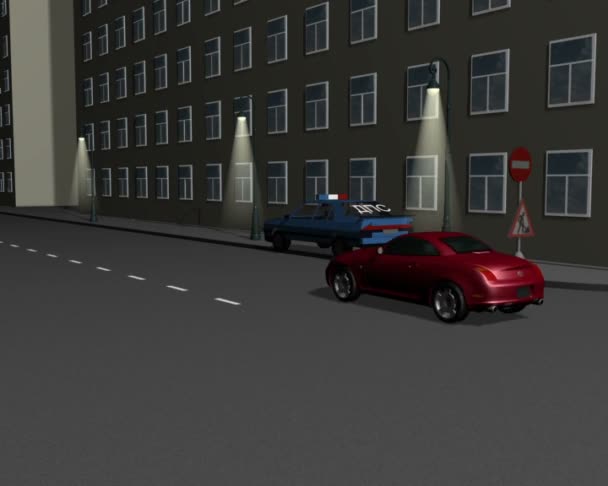 Road situationen 3d — Stockvideo