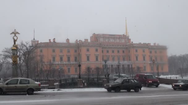 El castillo de Mikhailovsky en San Petersburgo — Vídeo de stock