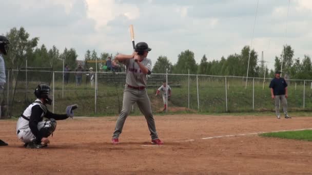 Spel van honkbal — Stockvideo