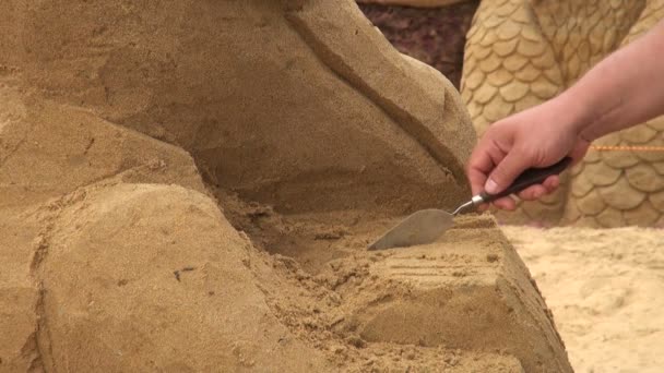 Fechaduras e figuras da areia . — Vídeo de Stock