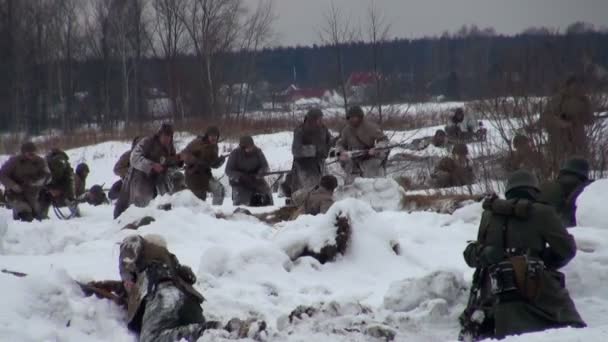 Soldados soviéticos na guerra em Leningrado — Vídeo de Stock