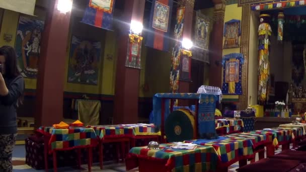 Budist tapınağı iç — Stok video