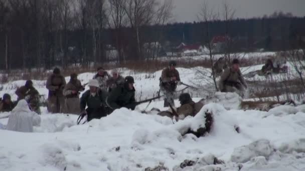 Tyska soldater i krig på leningrad — Stockvideo