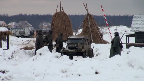 Német katonák a háború a leningrádi — Stock videók