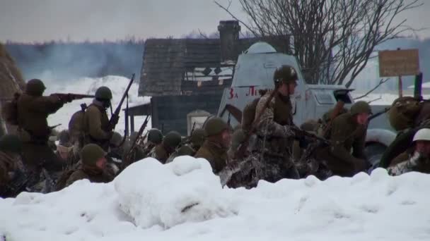 Német katonák a háború a leningrádi — Stock videók