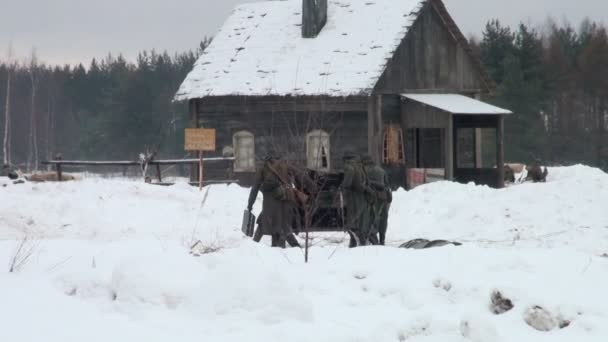 German soldiers in the war at Leningrad — Stock Video