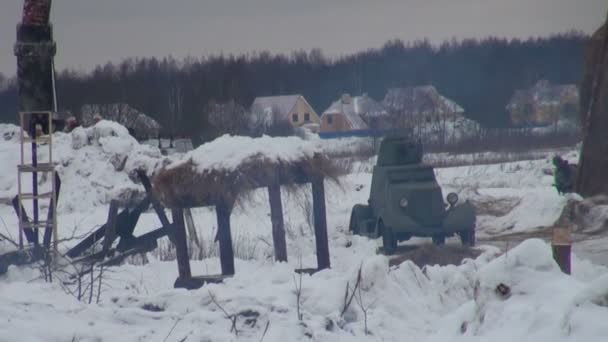 Sovětští vojáci ve válce na leningrad — Stock video