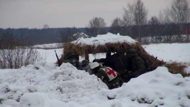 Soldati tedeschi in guerra a Leningrado — Video Stock