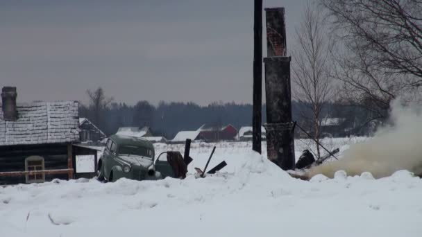 Немецкие солдаты на войне под Ленинградом — стоковое видео