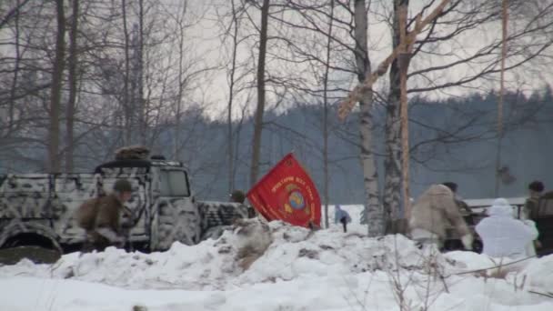 A szovjet katonák a háború a leningrádi — Stock videók