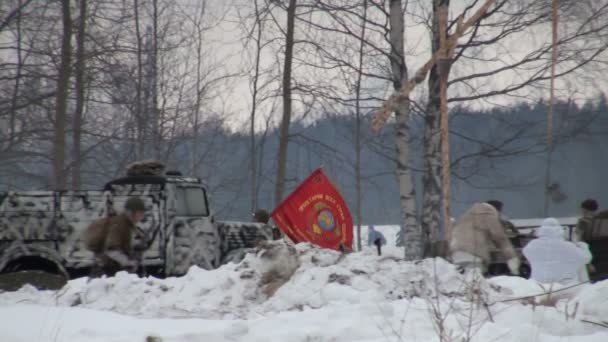 The Soviet soldiers in the war at Leningrad — Stock Video