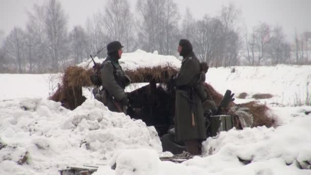 Soldados alemanes en la guerra de Leningrado — Vídeo de stock