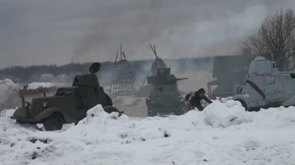 Soldados soviéticos na guerra em Leningrado — Vídeo de Stock