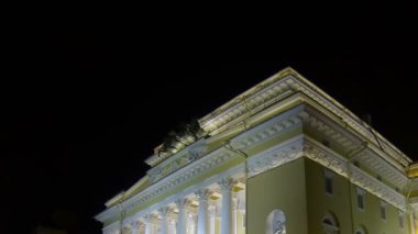 Alexandrinsky Tiyatrosu gece, st. petersburg, Rusya Federasyonu