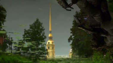 Peter ve paul fortress. su yansıma