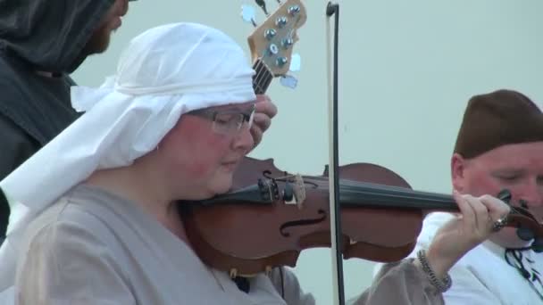 Uma mulher toca violino — Vídeo de Stock