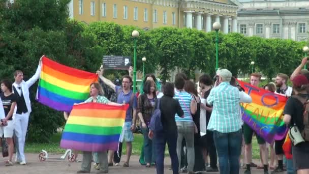 De gay parad och rally sexuella minoriteterna — Stockvideo